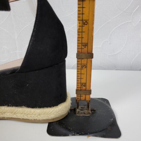 BCBGeneration Addie Women Sandals Size 7.5 Black Ankle Strap Espadrille Platform - Picture 13 of 13